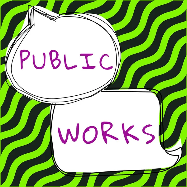 Концептуальный Дисплей Public Works Word Describes Viewing Event Public Crowd — стоковое фото
