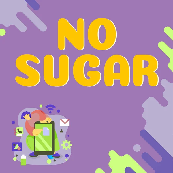 砂糖を含まないテキストキャプション Word Forが取り残され 人工甘味料に置き換えられました — ストック写真