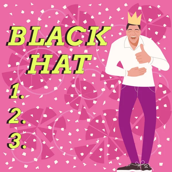 Leyenda Conceptual Sombrero Negro Concepto Significado Utilizado Referencia Una Mala —  Fotos de Stock