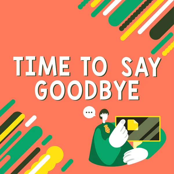 Bildunterschrift Großansicht Des Bildes Mit Der Bildunterschrift Time Say Goodbye — Stockfoto