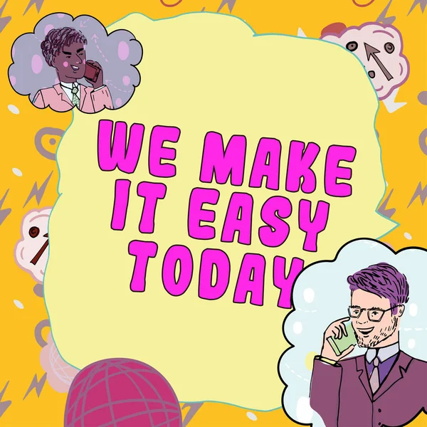 Inspiracja Pokazując Znak Make Easy Today Pomysł Biznes Oferowanie Rozwiązań — Zdjęcie stockowe