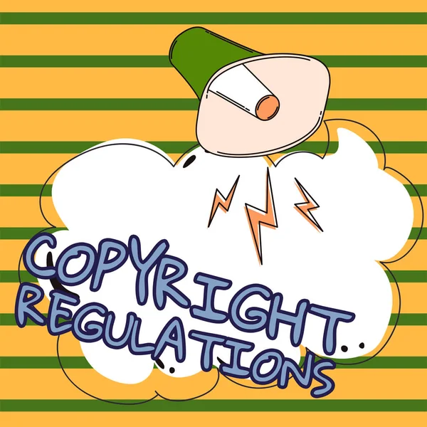 Handschrift Zeichen Urheberrechtsbestimmungen Geschäft Schaukasten Des Gesetzes Das Die Ursprünglichen — Stockfoto