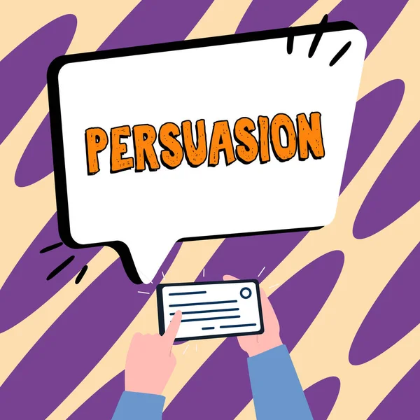 Escrevendo Exibindo Texto Persuasão Internet Concept Ação Fato Persuadir Alguém — Fotografia de Stock
