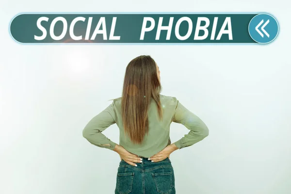 Konceptuální Titulky Sociální Fobie Koncepce Znamená Drtivý Strach Sociálních Situací — Stock fotografie