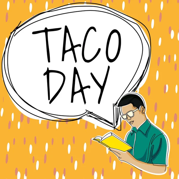 Handschrift Tekst Taco Day Business Idee Feestelijke Dag Die Bevordert — Stockfoto