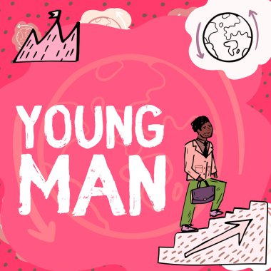 Kavramsal görüntü genç adam, kavramsal fotoğraf hayatta çok gelişmiş olmayan bir çocuk.