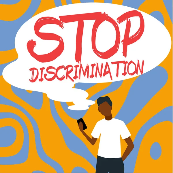 Konseptuell Overskrift Stopp Diskriminering Forretningsmetoden Forebygger Ulovlig Bryting Brytningsområdet Miljøvern – stockfoto