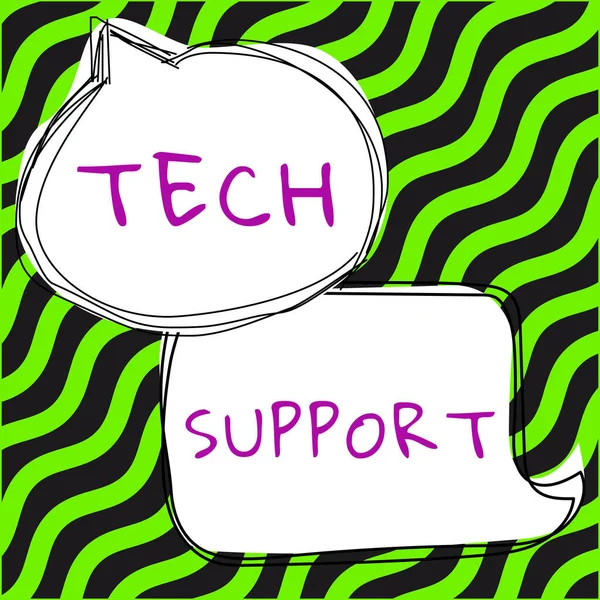 Text Sign Showing Tech Support Business Showcase Assisting Individuals Who — Stock Photo, Image