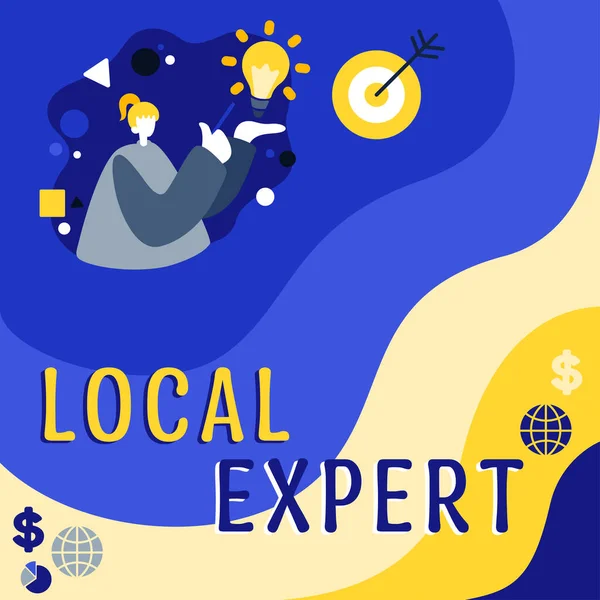 Handschriftliches Schild Local Expert Konzept Bedeutung Bietet Expertise Und Unterstützung — Stockfoto