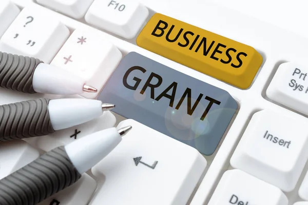 Γράφοντας Εμφάνιση Κειμένου Business Grant Επιχειρηματική Βιτρίνα Στρατηγικές Εργασίας Επιτυγχάνουν — Φωτογραφία Αρχείου