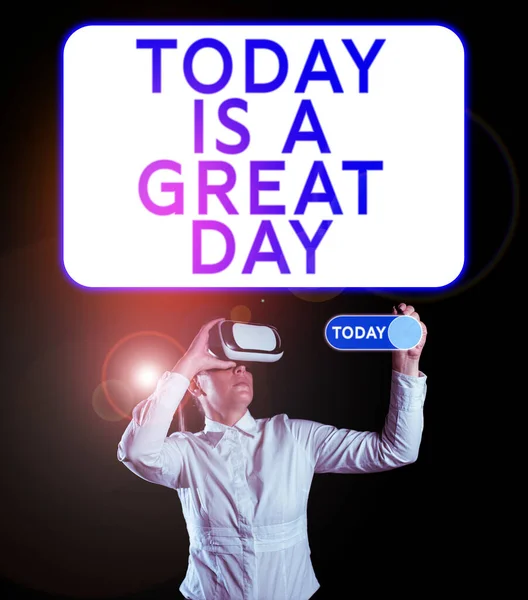 Texto Que Muestra Inspiración Hoy Gran Día Escaparate Negocios Disfrutando — Foto de Stock