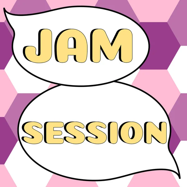 Texto Caligrafia Jam Session Business Approach Performance Improvisada Por Grupo — Fotografia de Stock