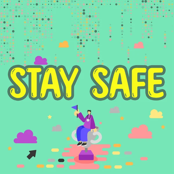 Legenda Conceitual Stay Safe Internet Concept Secure Threat Danger Harm — Fotografia de Stock