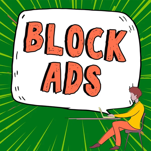 Podepsat Zobrazení Blokové Reklamy Business Koncept Program Který Odstraní Různé — Stock fotografie