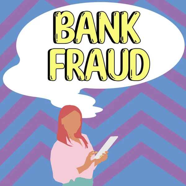Podpis Tekstowy Przedstawiający Oszustwa Bankowe Przegląd Biznesowy Celowe Wypaczenie Prawdy — Zdjęcie stockowe