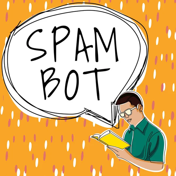 Registreer Het Weergeven Van Spam Bot Business Idee Autonoom Programma — Stockfoto