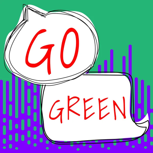 Escribir Mostrando Texto Verde Idea Negocio Tomar Decisiones Más Respetuosas — Foto de Stock