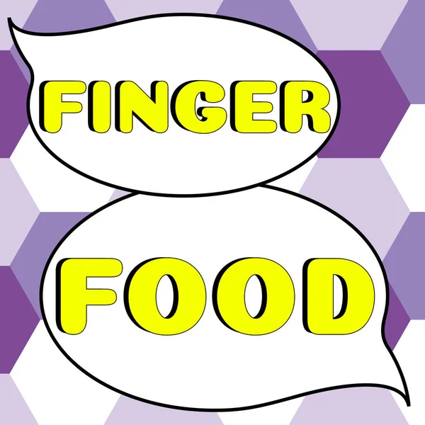 Kavramsal Gösterim Parmak Gıdası Vitrini Ürünleri Yemek Yemek Için Parmaklarıyla — Stok fotoğraf