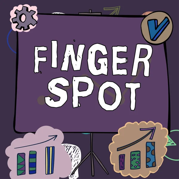 Tecken Som Visar Finger Spot Koncept Som Betyder Små Vätskefyllda — Stockfoto