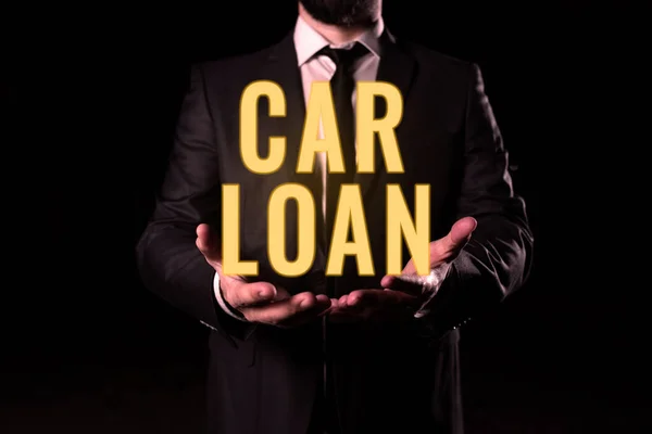 Texto Mostrando Inspiração Car Loan Palavra Para Tirar Dinheiro Banco — Fotografia de Stock