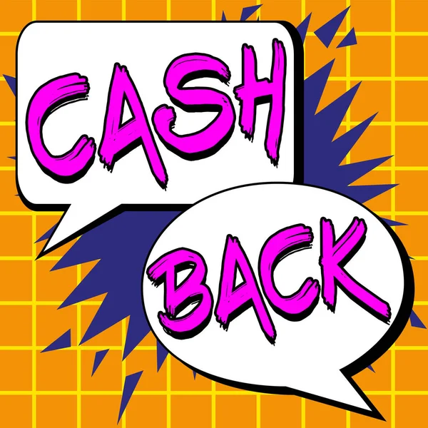 Text Bildtext Presenterar Cash Back Affärsidé Incitament Erbjöd Köpare Viss — Stockfoto
