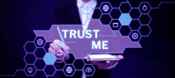 Tekst Bijschrift Presenteren Trust Business Idee Believe Heb Vertrouwen Een — Stockfoto
