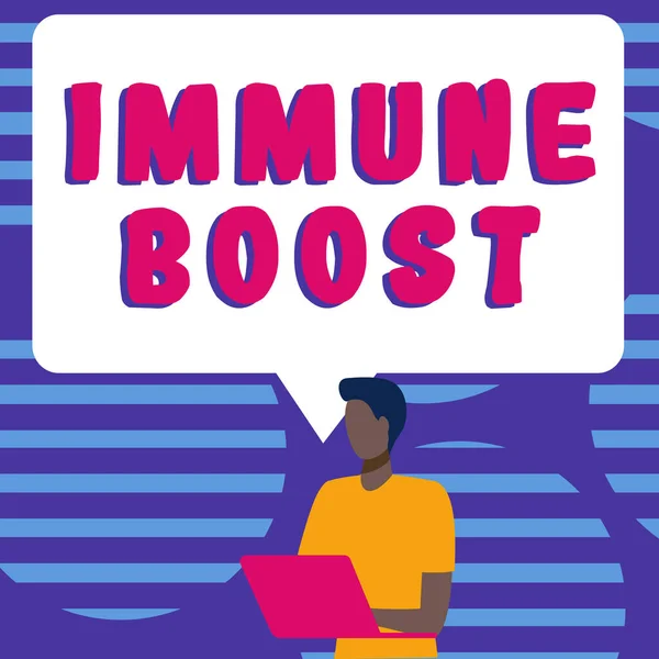 Handschrifttekst Immune Boost Woord Geschreven Het Kunnen Weerstaan Van Een — Stockfoto
