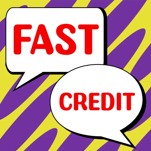 Tekst Pokazujący Inspirację Fast Credit Concept Meaning Aplikuj Szybką Pożyczkę — Zdjęcie stockowe