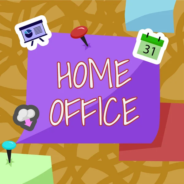 表示テキストを表示する書面ホームオフィス公式ビジネスのための人の住居に指定された業務の概要空間 — ストック写真