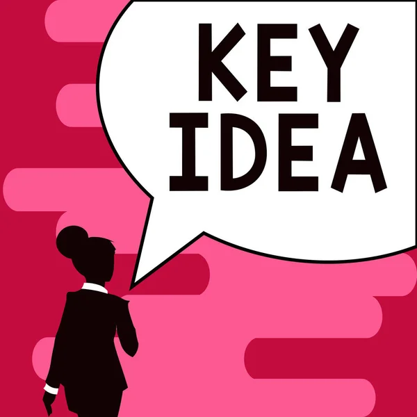 Käsiala Teksti Key Idea Business Showcase Poikkeuksellinen Tai Elintärkeä Ajatus — kuvapankkivalokuva