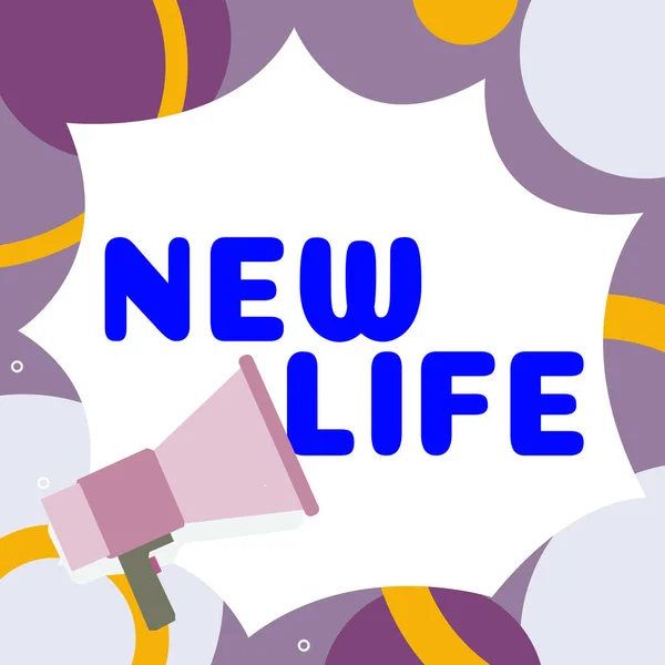Текст Почерка New Life Business Showcase Start Change Existence Individual — стоковое фото