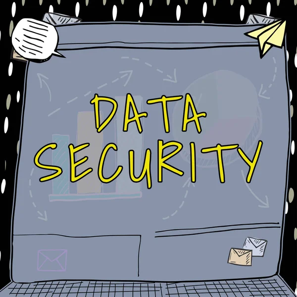 Text Som Visar Inspiration Datasäkerhet Affärsidé Sekretess Diskkryptering Säkerhetskopiering Lösenordsskydd — Stockfoto