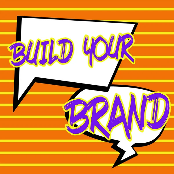 文字展示 塑造你的品牌 树立你的网络观念 打造一个商业身份营销广告 — 图库照片