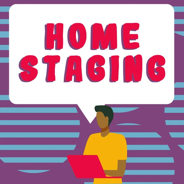 Nápis Zobrazující Home Staging Obchodní Nápad Příprava Soukromé Rezidence Prodej — Stock fotografie