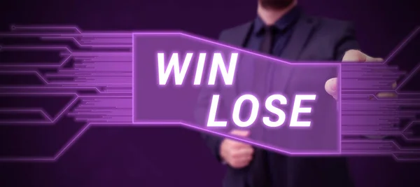 Sign Displaying Win Lose Word Compare Options Van Minden Jól — Stock Fotó