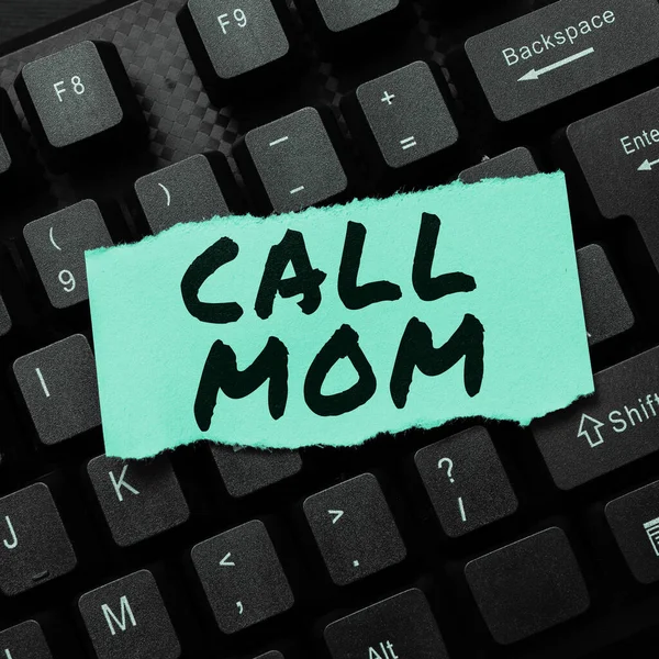 Τίτλος Κειμένου Παρουσίαση Call Mom Επιχειρηματική Επισκόπηση Προσπάθεια Επικοινωνίας Μητέρα — Φωτογραφία Αρχείου