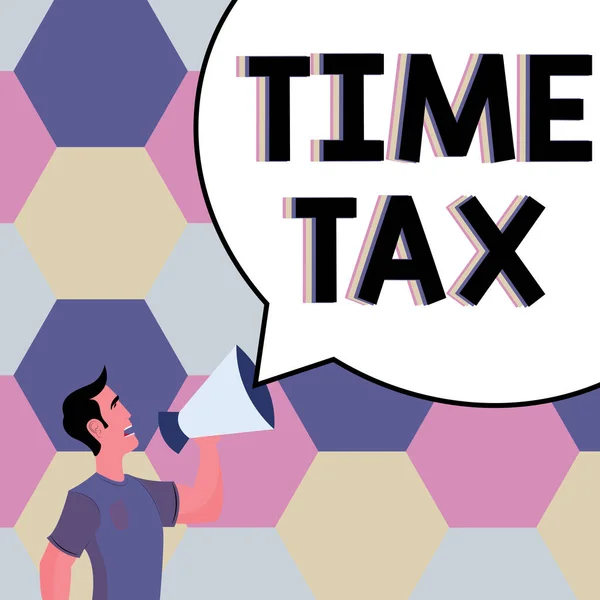 Señal Escritura Mano Time Tax Concepto Internet Cuando Los Contribuyentes — Foto de Stock