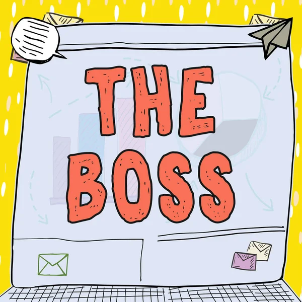 Testo Scritto Mano Boss Business Mette Mostra Una Persona Che — Foto Stock