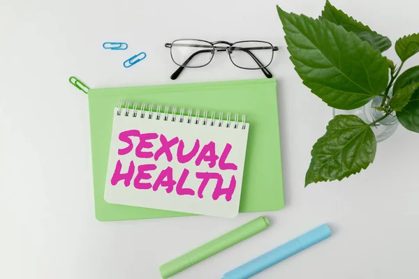 Exibição Conceitual Saúde Sexual Palavra Para Corpo Mais Saudável Satisfazendo — Fotografia de Stock