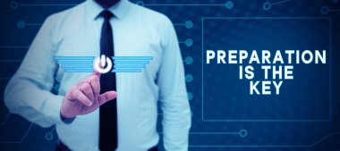 İşaret Hazırlığı 'nı gösteren ilham, bir şeyi hizmete ya da kullanıma hazır hale getirmenin anahtar, internet kavramı eylemidir.