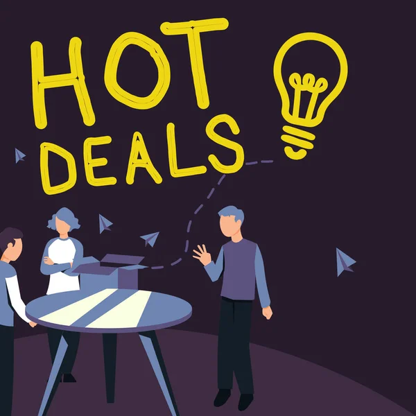 Handschrift Tekst Hot Deals Business Concept Een Overeenkomst Waarbij Een — Stockfoto