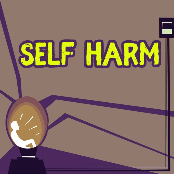 Κείμενο Που Δείχνει Έμπνευση Self Harm Business Βιτρίνα Κατάσταση Της — Φωτογραφία Αρχείου