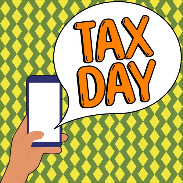 Handschrifttekst Tax Day Word Written Colloquial Term Time Waarop Individuele — Stockfoto