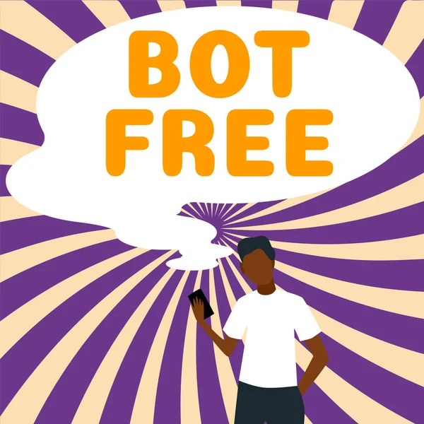 Tekst Pokazujący Inspirację Bot Free Word Dla Programu Komputerowego Który — Zdjęcie stockowe