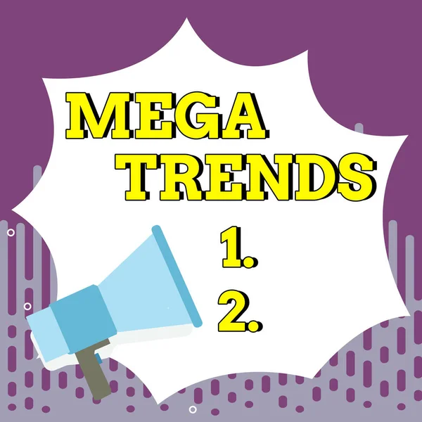 Visualizzazione Dei Segni Mega Trends Business Overview Potenti Fenomeni Che — Foto Stock