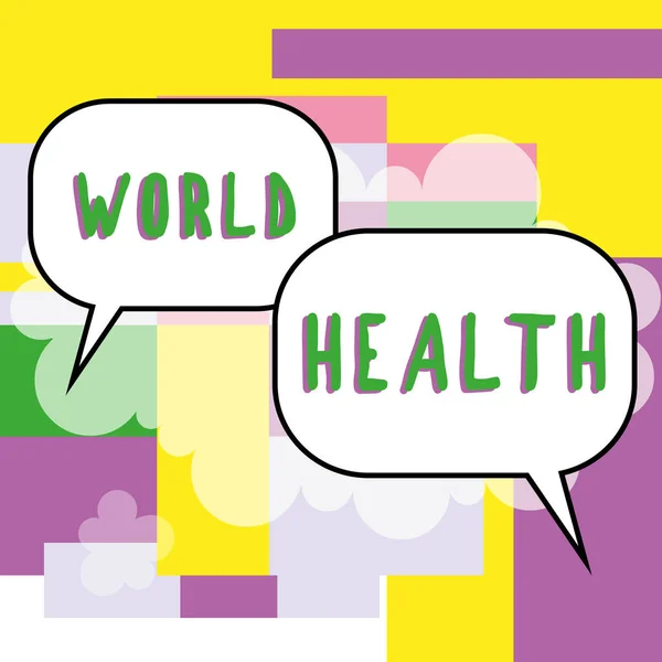Sinal Texto Mostrando Saúde Mundial Abordagem Empresarial Dia Mundial Ação — Fotografia de Stock