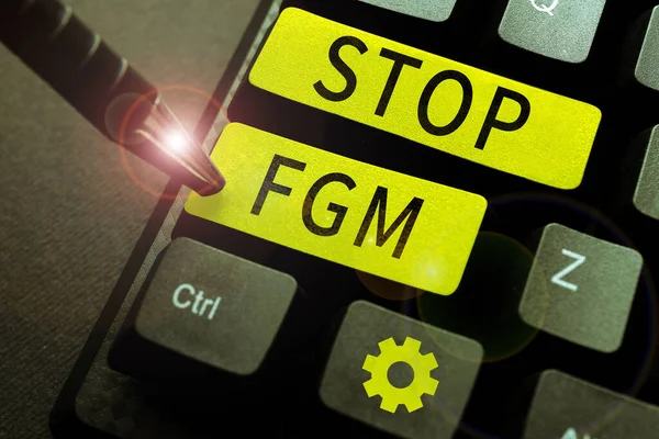 Kézírás Jel Stop Fgm Üzleti Megközelítés Vessen Véget Női Nemi — Stock Fotó