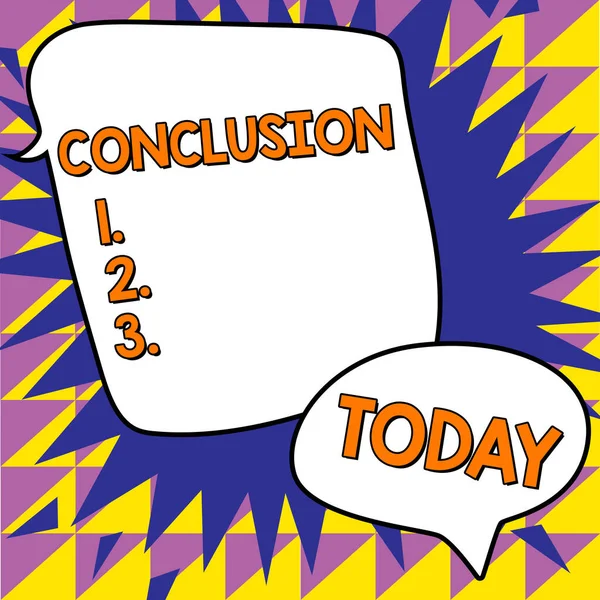 Conclusion Word Results Analysis Final Decision End Event Process — 스톡 사진