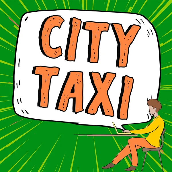 Kézírás Jel Városi Taxi Internet Concept Típusú Jármű Bérelhető Vezető — Stock Fotó