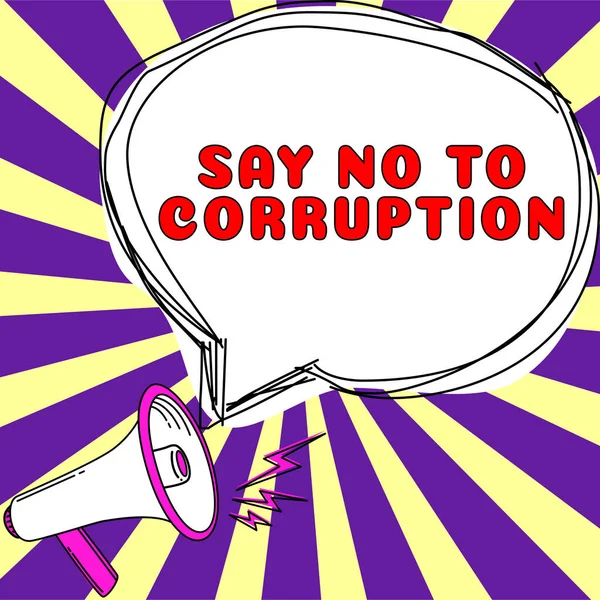 Wyświetlanie Znaku Say Corruption Business Approach Wprowadzenie Zdecentralizowanej Wymiany Pieniędzy — Zdjęcie stockowe